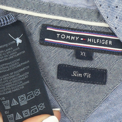 Tommy Hilfiger Men's Blue Slim Fit Polo Shirt XL