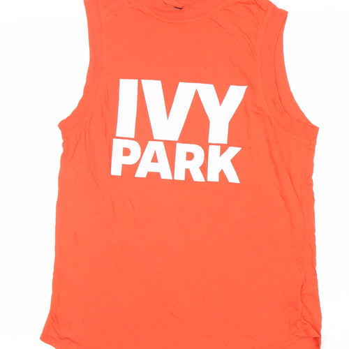 IVY PARK Men's Orange Sleeveless Logo T-Shirt Size S