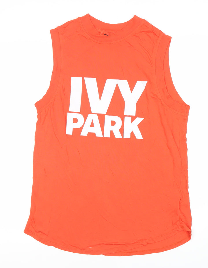 IVY PARK Men's Orange Sleeveless Logo T-Shirt Size S