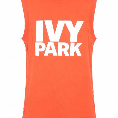 IVY PARK Men's Orange Sleeveless Logo T-Shirt Size S