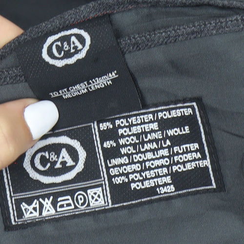 C&A Men's Grey Blazer, 44 Regular Fit