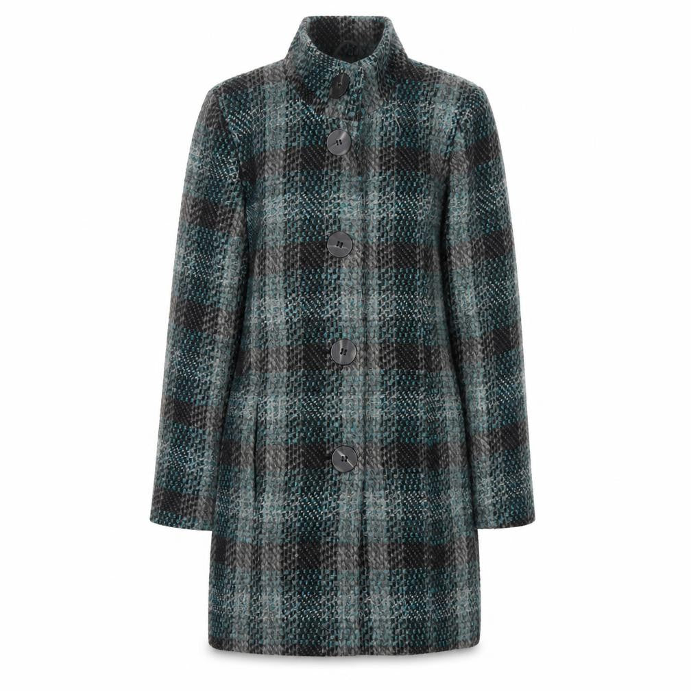 Autonomy Women's Multicoloured Plaid Mid-Length Coat Size 12