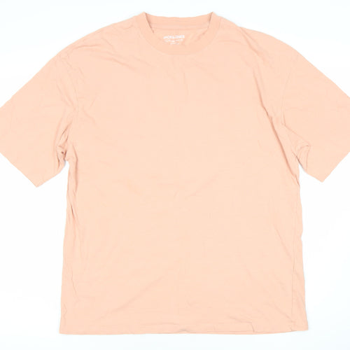 Jack & Jones Men's Pink Crew Neck T-Shirt Size M