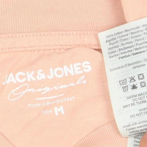 Jack & Jones Men's Pink Crew Neck T-Shirt Size M