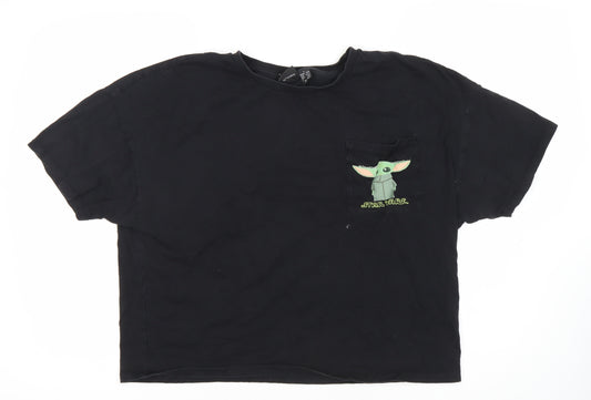 Front view of Star Wars Black Juniors T-Shirt, size 14, Movie Theme