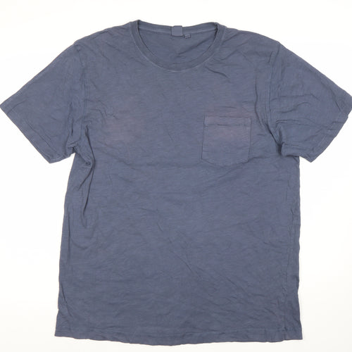 John Lewis Men's Blue Crew Neck Cotton T-Shirt, Size L