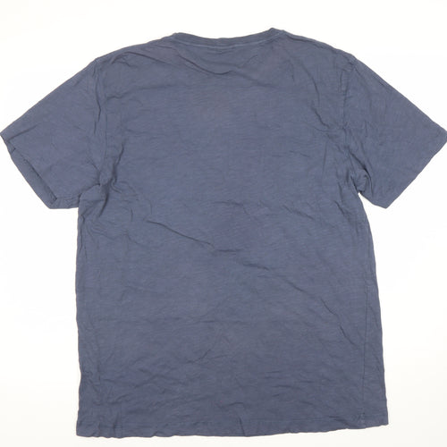 John Lewis Men's Blue Crew Neck Cotton T-Shirt, Size L