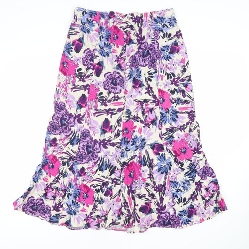 Isle Essentials Women's Floral Midi A-Line Skirt Size 10