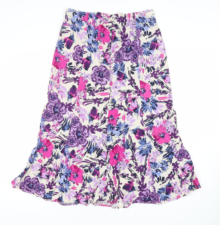 Isle Essentials Women's Floral Midi A-Line Skirt Size 10