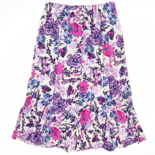 Isle Essentials Women's Floral Midi A-Line Skirt Size 10
