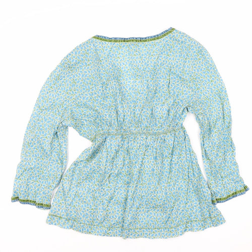 J.Crew Women's Blue Floral Wrap Blouse Size 12