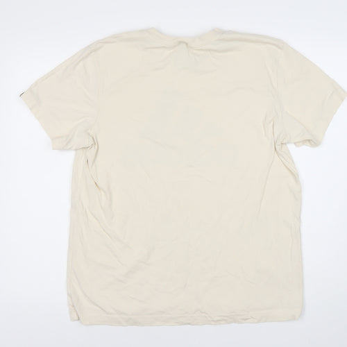 Adidas Men's Beige Medium Graphic Print T-Shirt