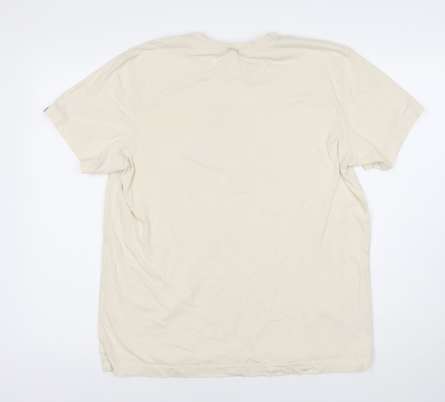 Adidas Men's Beige Medium Graphic Print T-Shirt