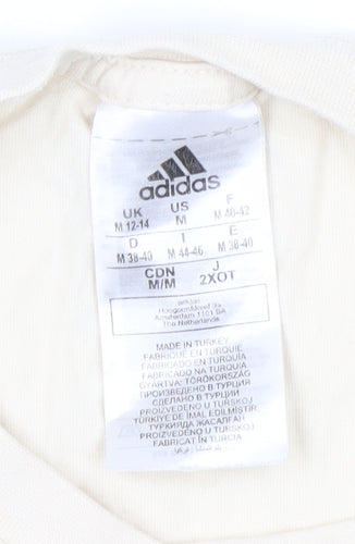 Adidas Men's Beige Medium Graphic Print T-Shirt