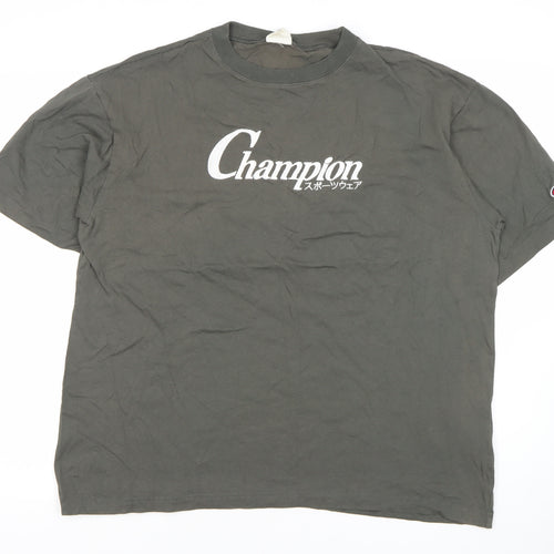 Champion Men's Grey Short Sleeve T-Shirt, L