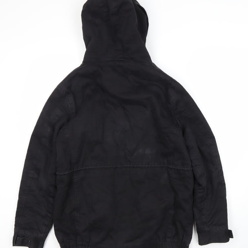 Vera Lucy Women's Black Parka Hooded Jacket L Casual