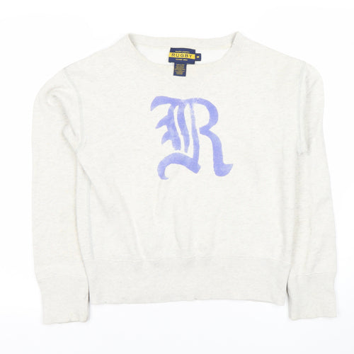 Ralph Lauren Ivory Logo Cotton Blend Sweatshirt, Medium, Unisex
