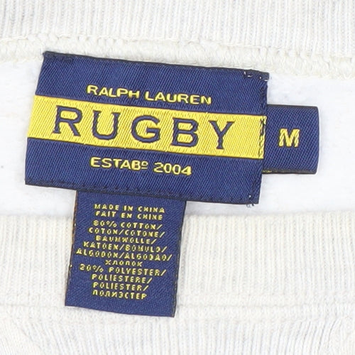 Ralph Lauren Ivory Logo Cotton Blend Sweatshirt, Medium, Unisex