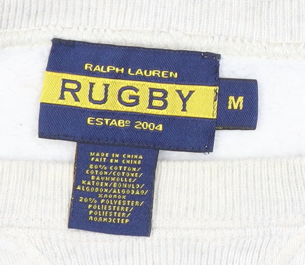 Ralph Lauren Ivory Logo Cotton Blend Sweatshirt, Medium, Unisex