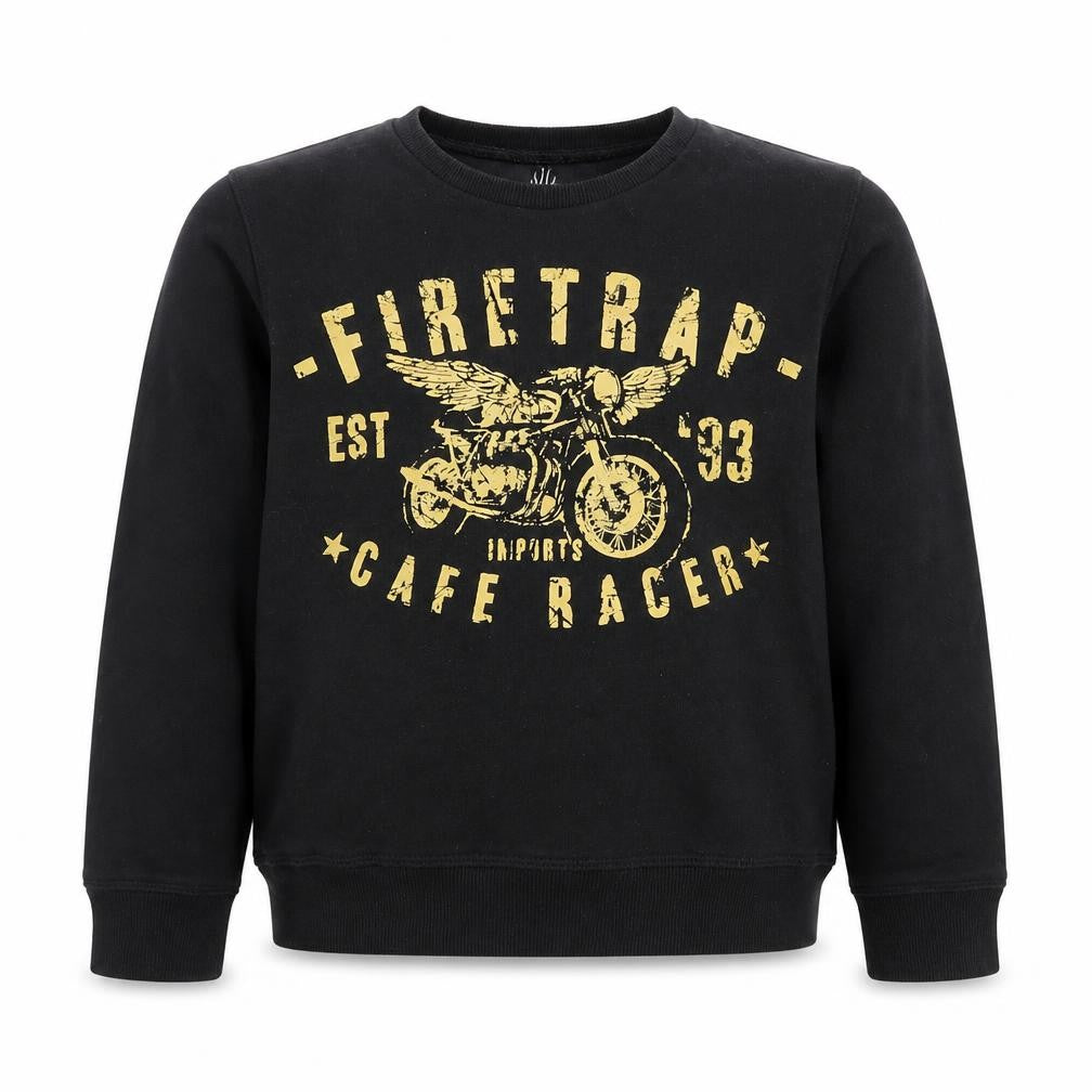 Front view of Firetrap boys’' black graphic sweatshirt -, size 10