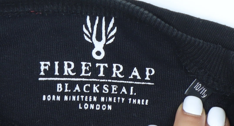 Firetrap Boys' Black Graphic Sweatshirt - Size 10