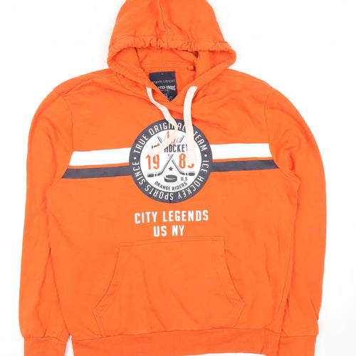 C&A Men's Orange Pullover Hoodie, Size L