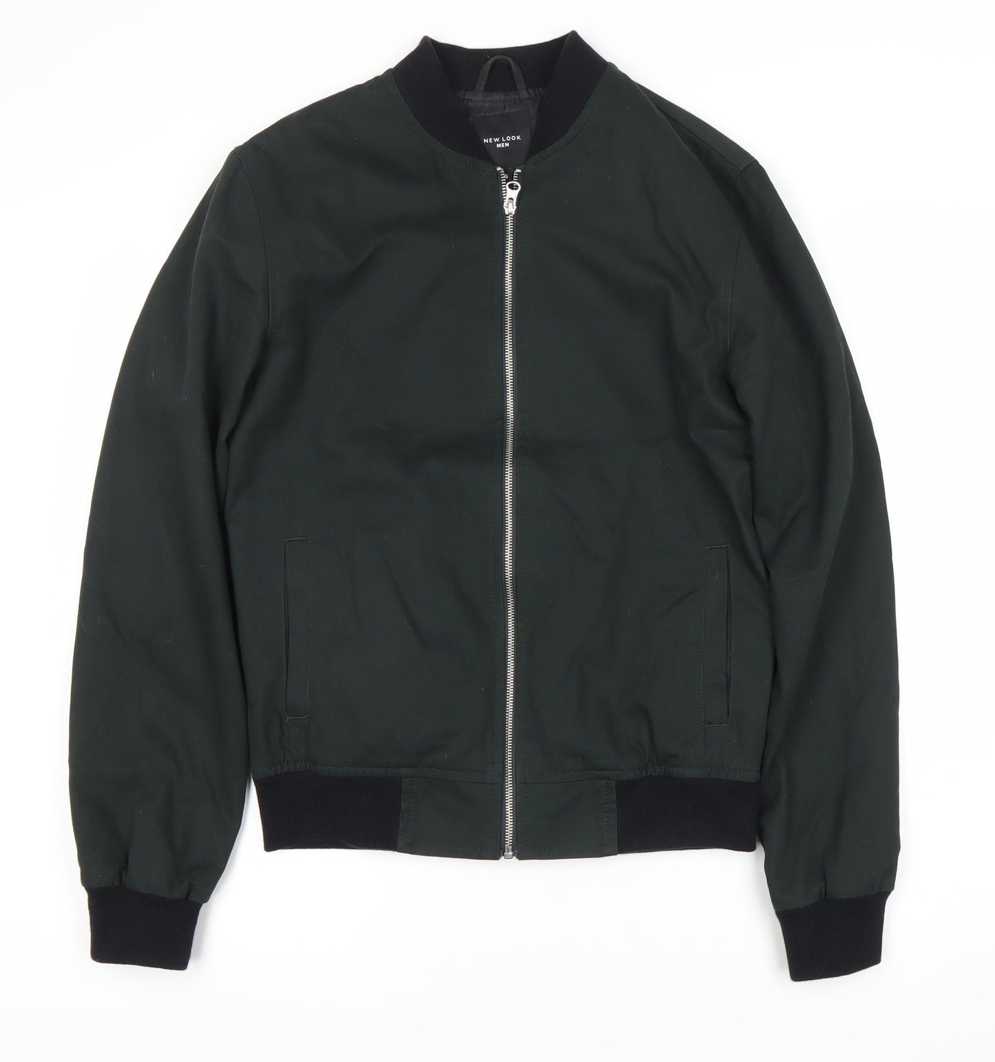 New Look Men's Black Bomber Jacket Size S Casual Zip