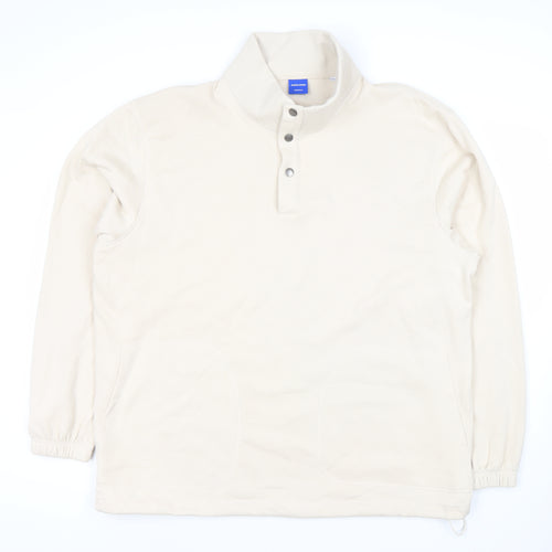 JACK & JONES Beige XL Men's Henley Sweatshirt