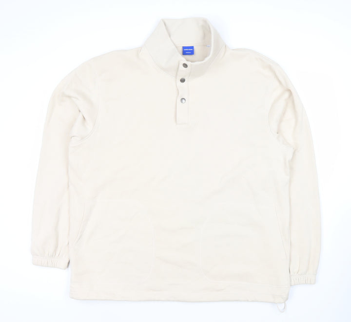 JACK & JONES Beige XL Men's Henley Sweatshirt