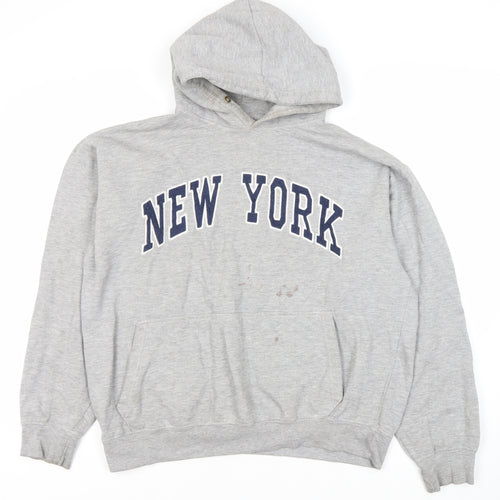 NYC Unisex Adults Grey Pullover Hoodie L