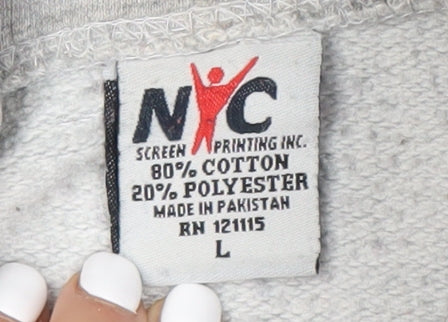 NYC Unisex Adults Grey Pullover Hoodie L