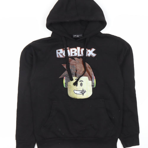 DE-LUX Unisex Adults Black XS Hoodie with Graphic Print