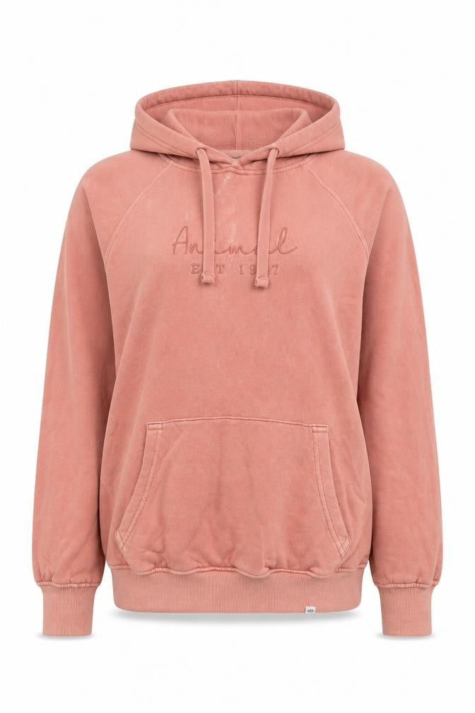 Front view of Animal Women's Pink Pullover Hoodie, size 8