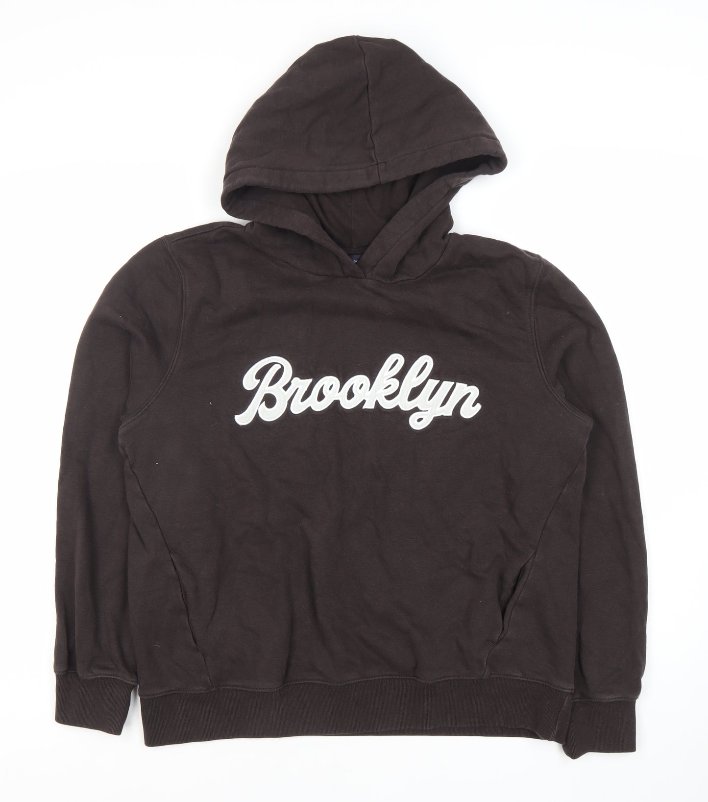 Marks and Spencer Black Hoodie XS Unisex Logo Pullover