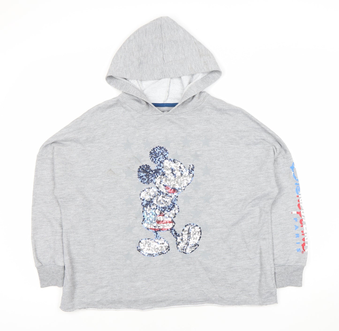 Disneyland Paris Teens Grey Mickey Hoodie, Size 10, Sequin Detail