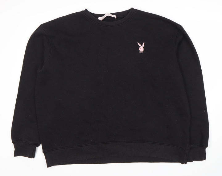 Missguided Women's Black Logo Sweatshirt Size 12