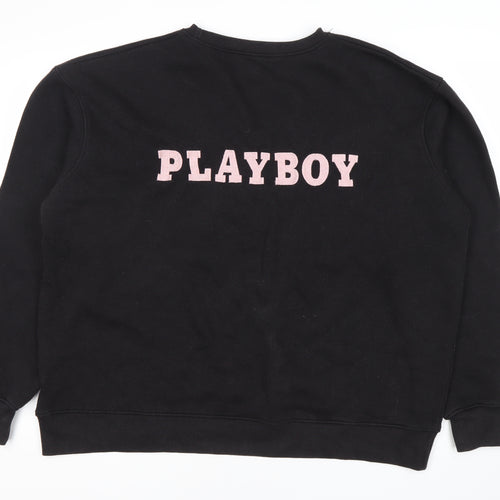 Missguided Women's Black Logo Sweatshirt Size 12