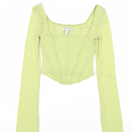 Urban Outfitters Women's Green Cropped Top - Size M