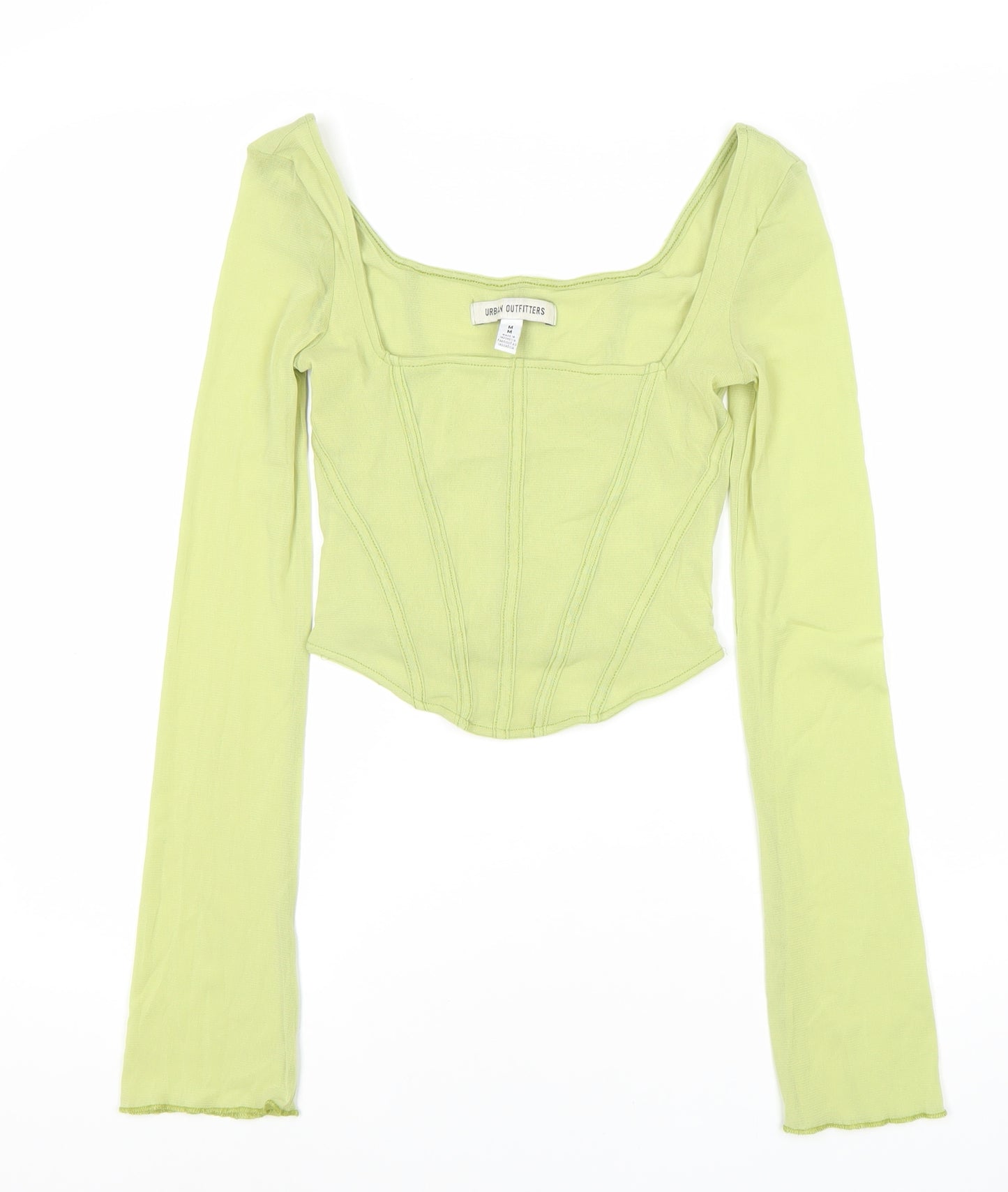 Urban Outfitters Women's Green Cropped Top - Size M
