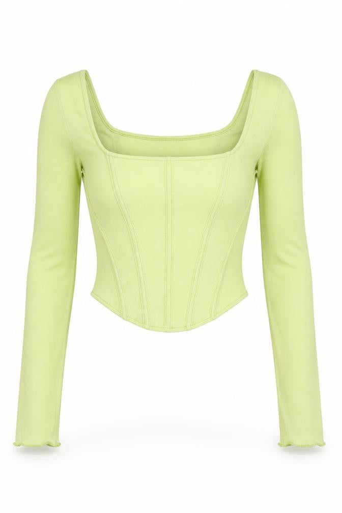 Front view of Urban Outfitters Women's Green Cropped Top -, size M