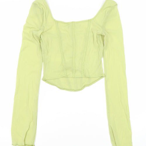 Urban Outfitters Women's Green Cropped Top - Size M