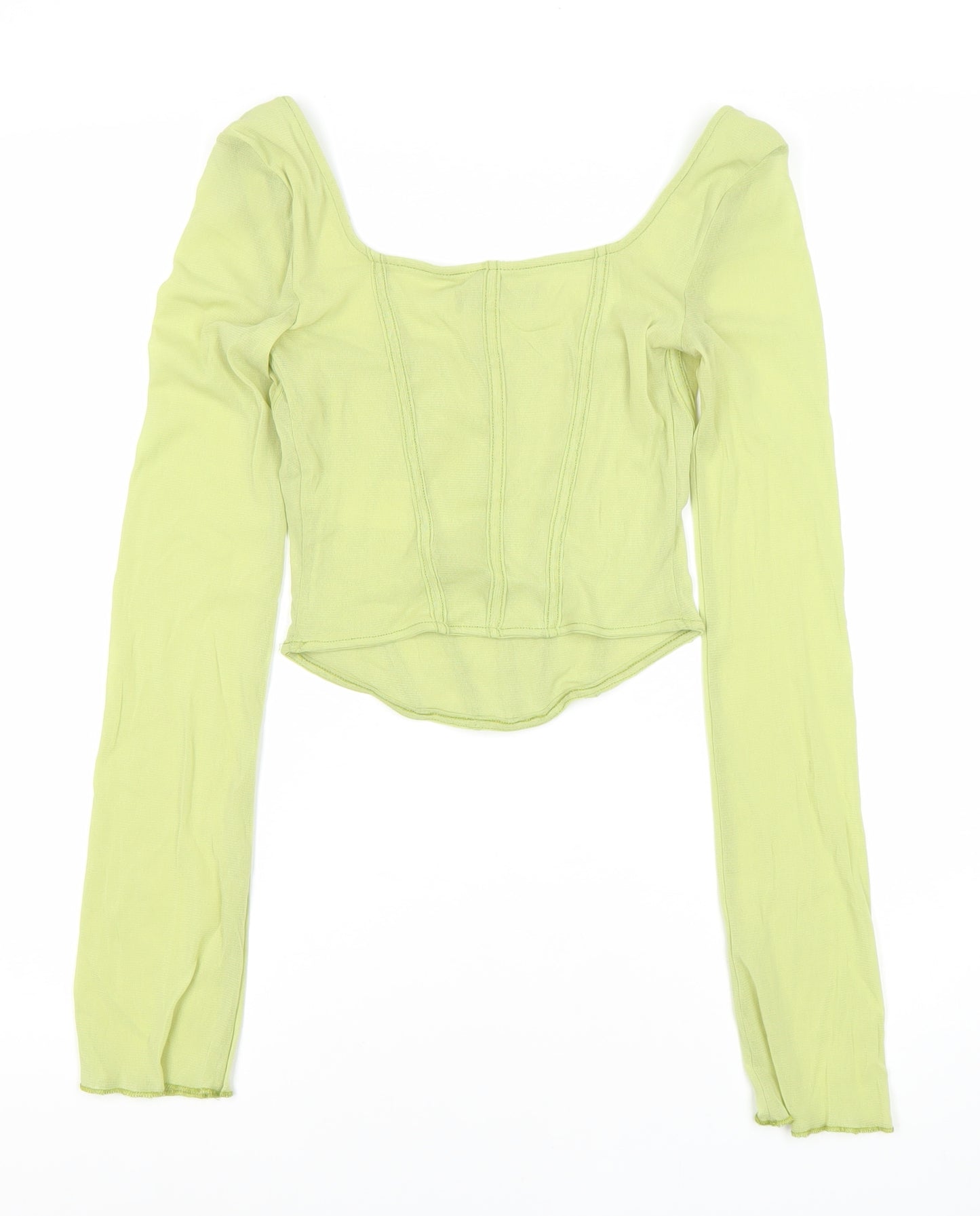 Urban Outfitters Women's Green Cropped Top - Size M