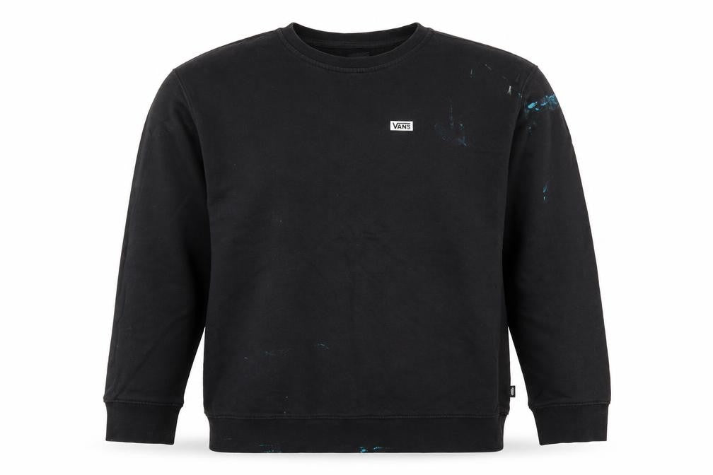 Front view of Vans Men's Black Graphic Print Sweatshirt, size M