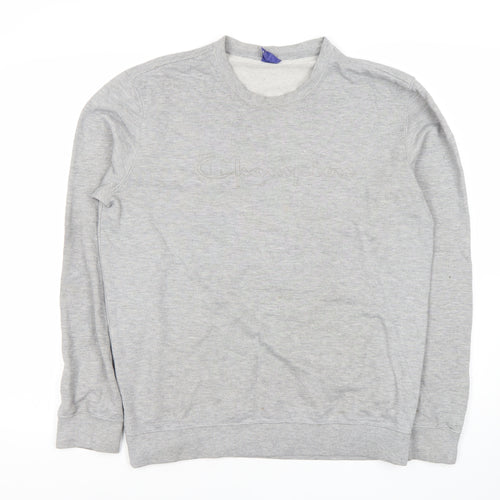 Champion Men's Medium Grey Logo Sweatshirt Pullover