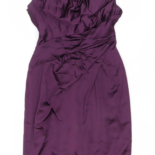 Karen Millen Women's Purple Dress Size 12 Acrylic Blend