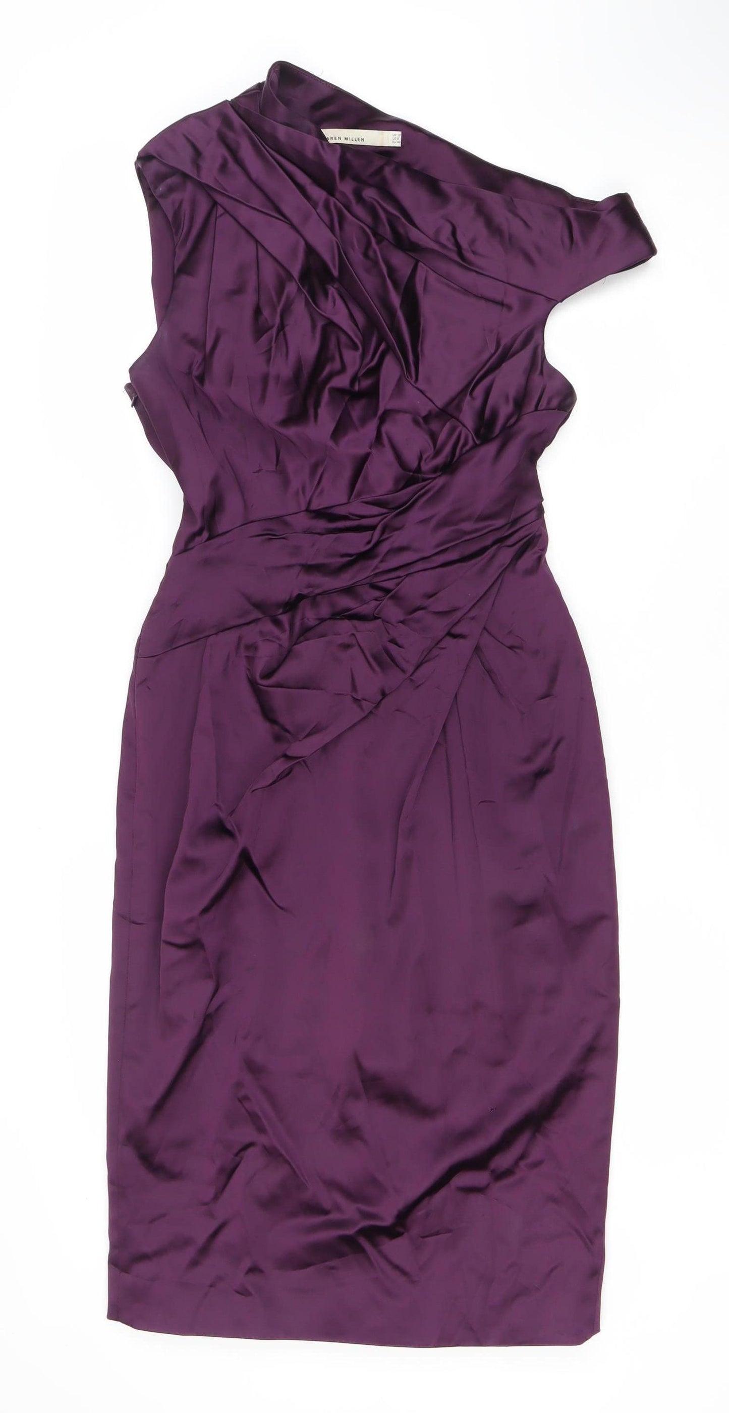 Karen Millen Women's Purple Dress Size 12 Acrylic Blend
