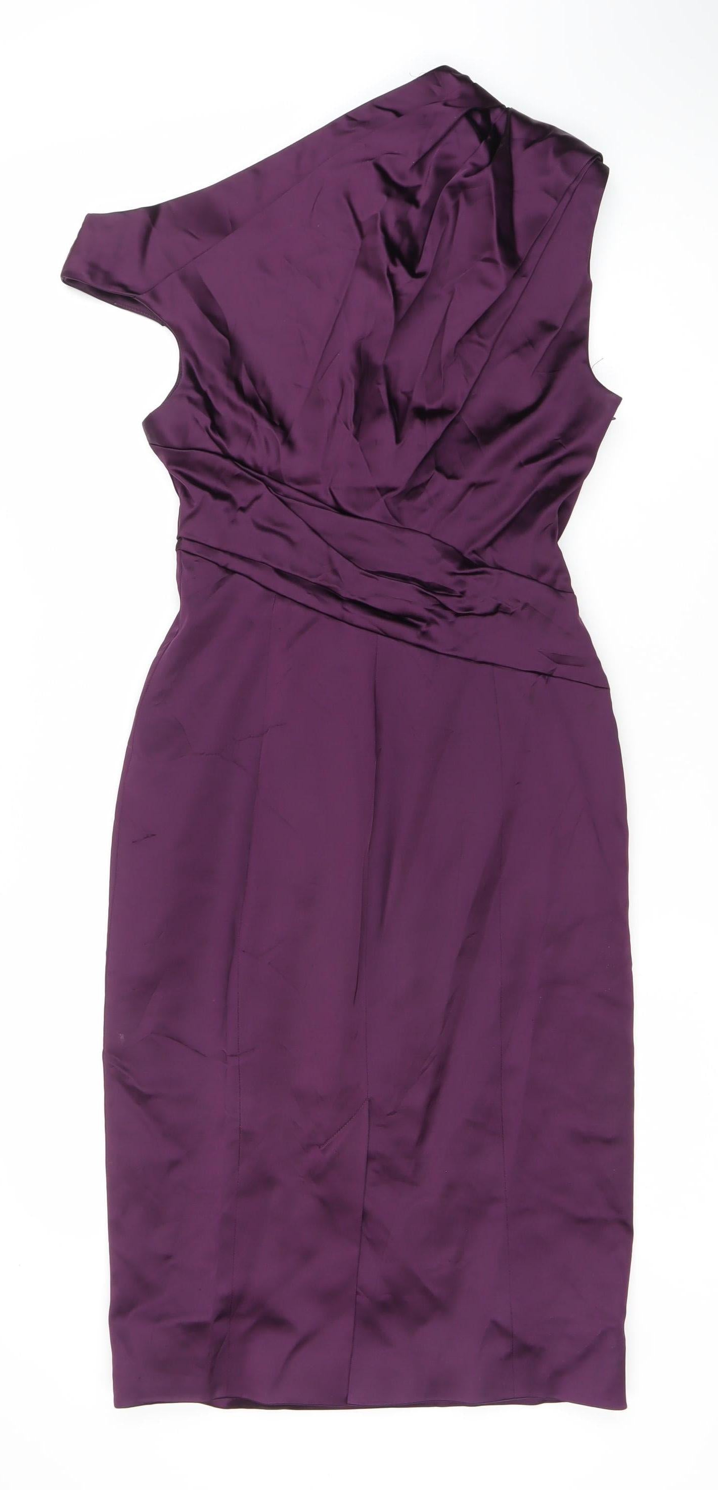 Karen Millen Women's Purple Dress Size 12 Acrylic Blend