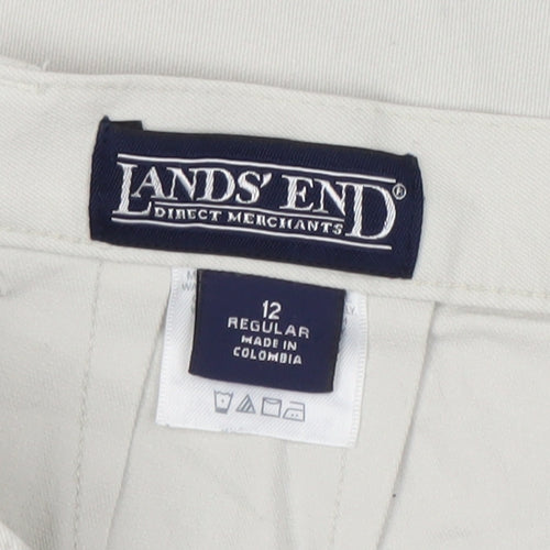 Lands' End Women's Ivory Regular Trousers Size 12