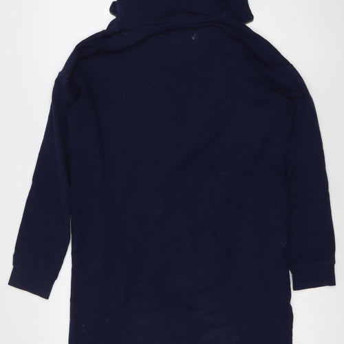 BAM Women's Blue Long Sleeve Hooded Dress - Size 8