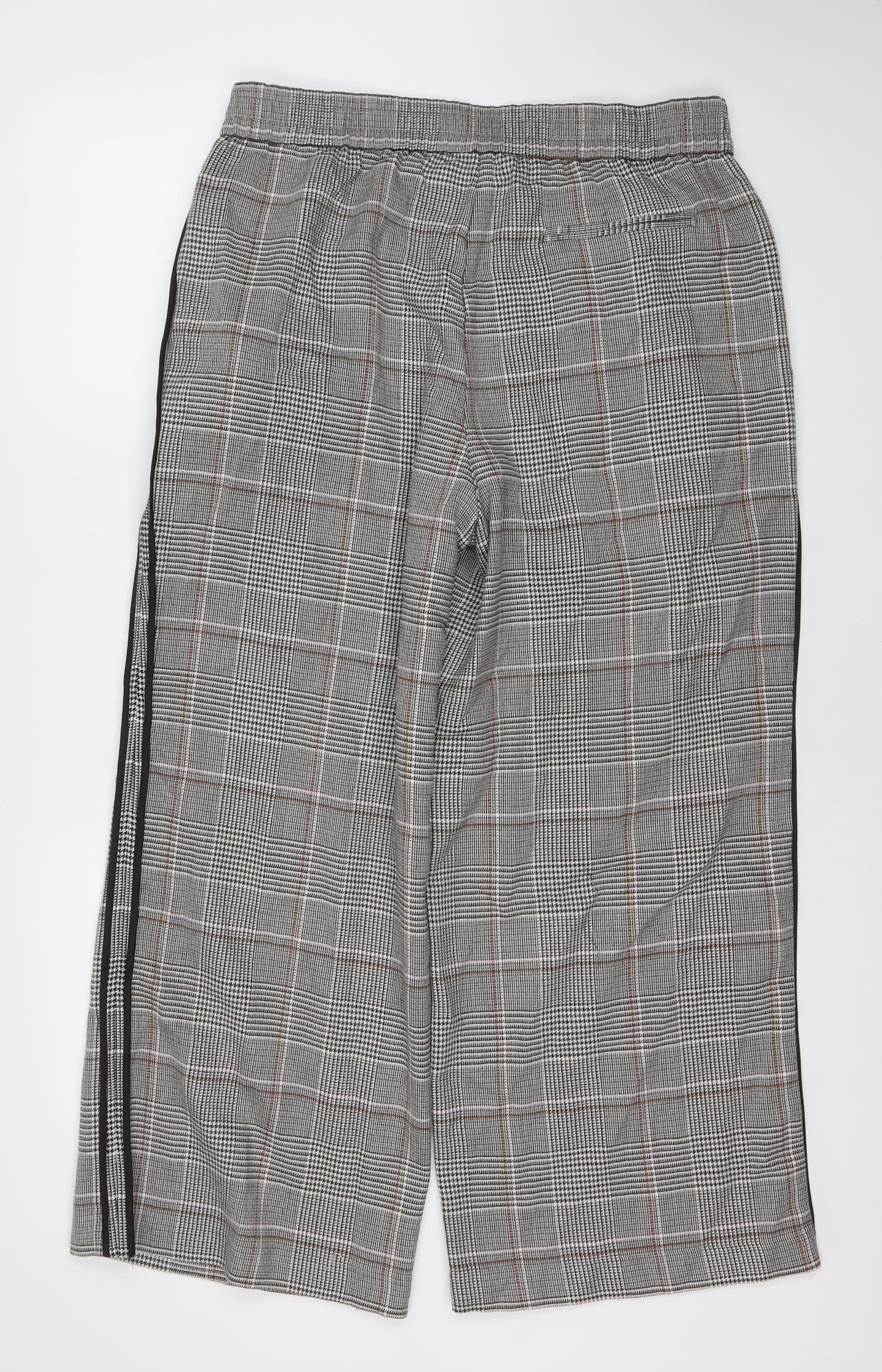 Marks and Spencer Women's Grey Plaid Cropped Trousers UK 14